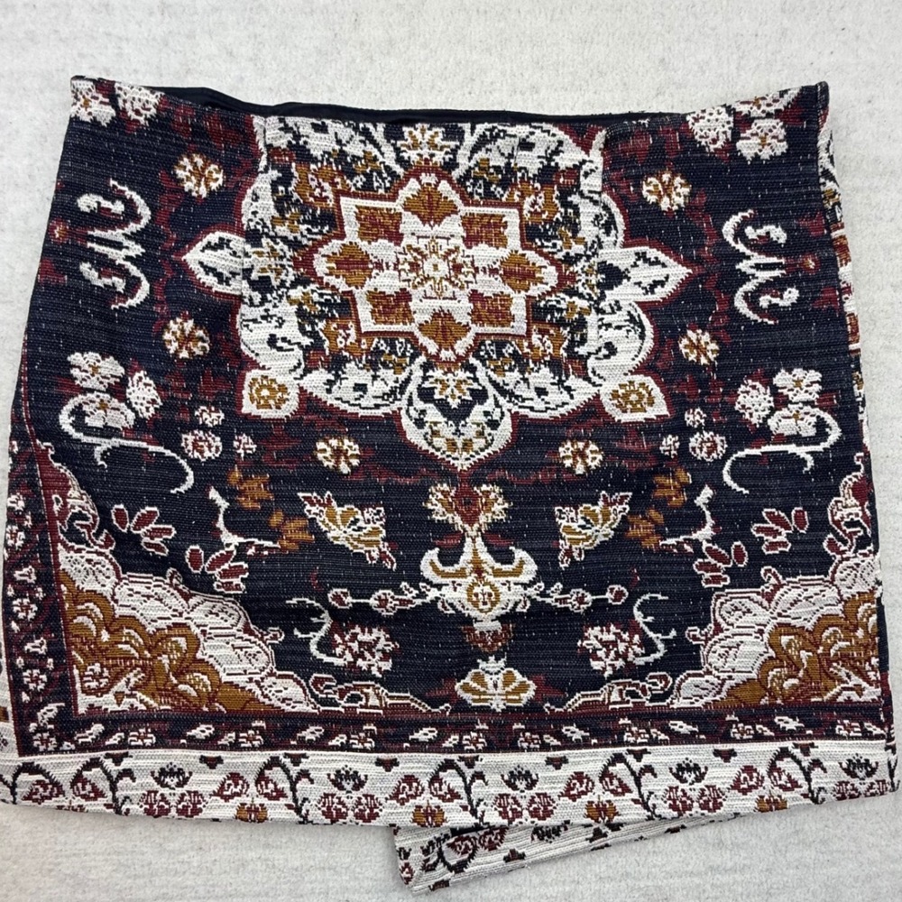 Sfera Casual Womens Tapestry Mini Skirt Persian Rug Print Woven Wrap‎ M $699